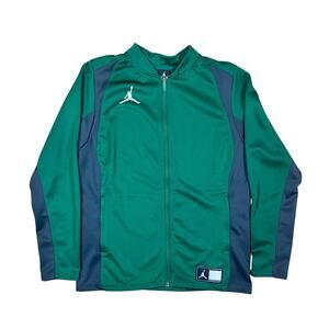 Jordan Dri-Fit Full Zip Jacket Green Black Athletic Lightweight Medium